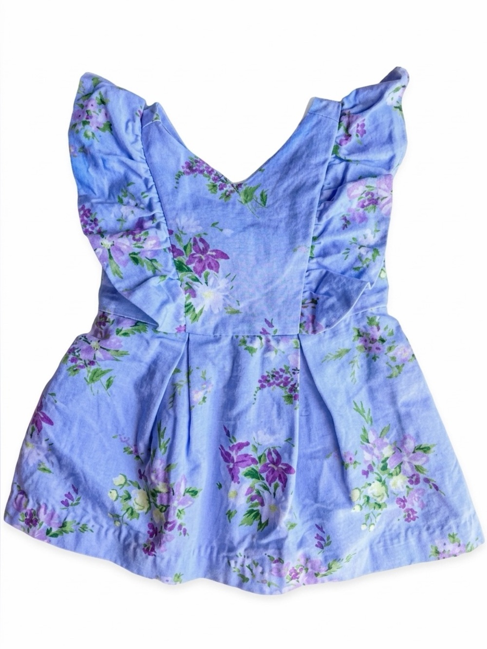 Janie and Jack Periwinkle Floral Ruffle Dress Size 6-12 Months